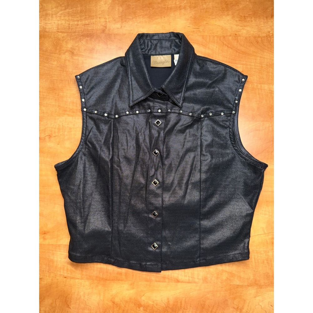Wrangler Womens Black Metallic Snake Print Western Studded Medium